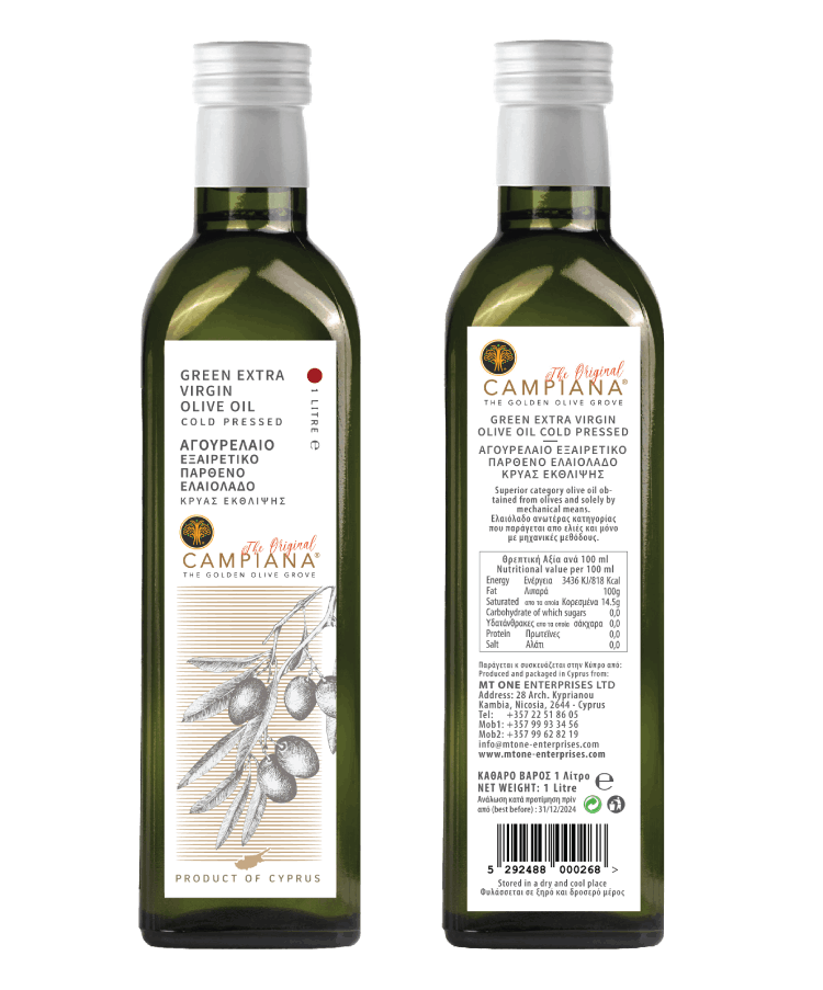 MT ONE - Green Extra Virgin Olive Oil 1 Litre